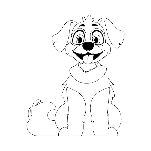 Adroitly puppy in a energize shape pivotal for children's coloring books Cartoon style Vector Illustration