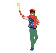 Premium Vector Adult Christmas Party Character