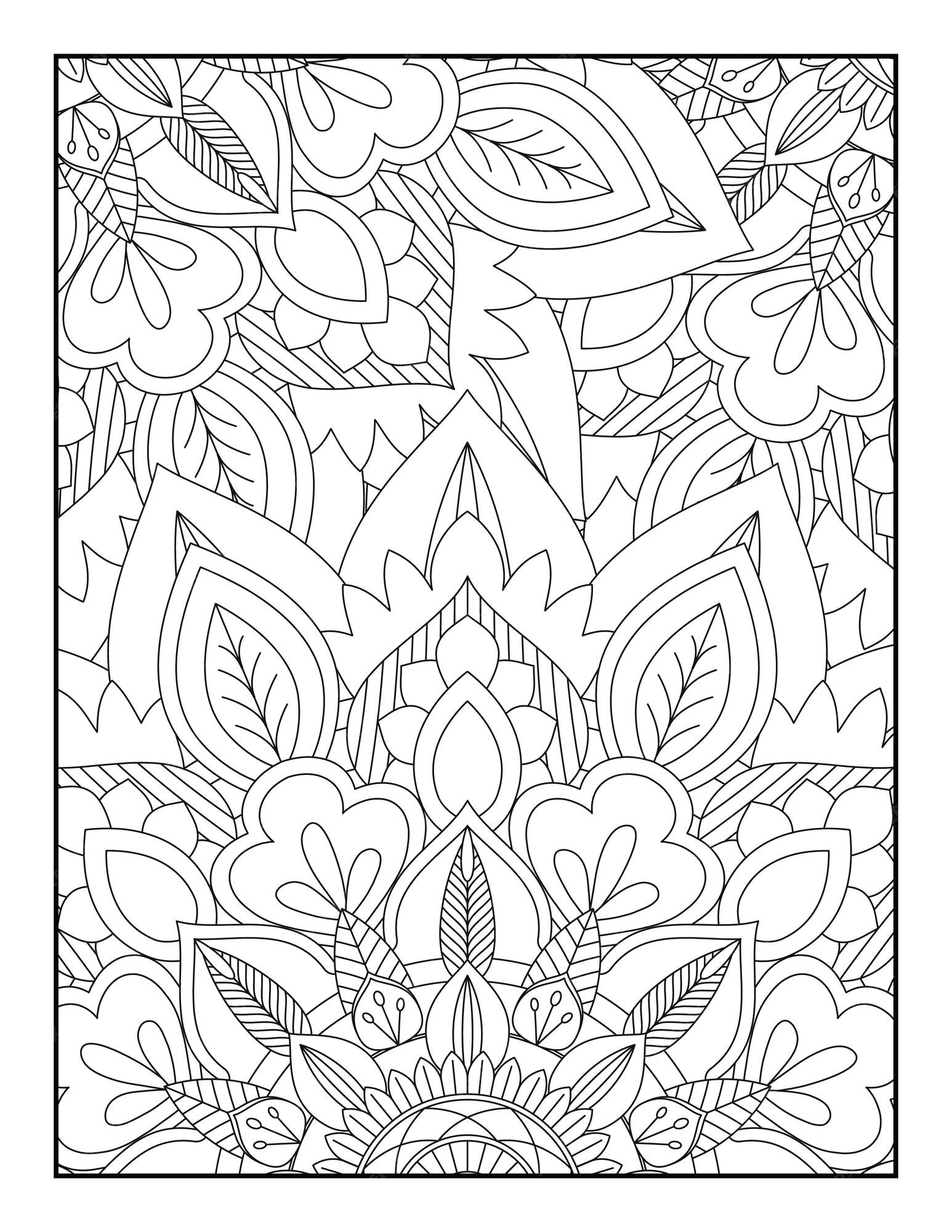 Premium Vector  Adult coloring book pages floral coloring book floral  coloring page coloring pages coloring book