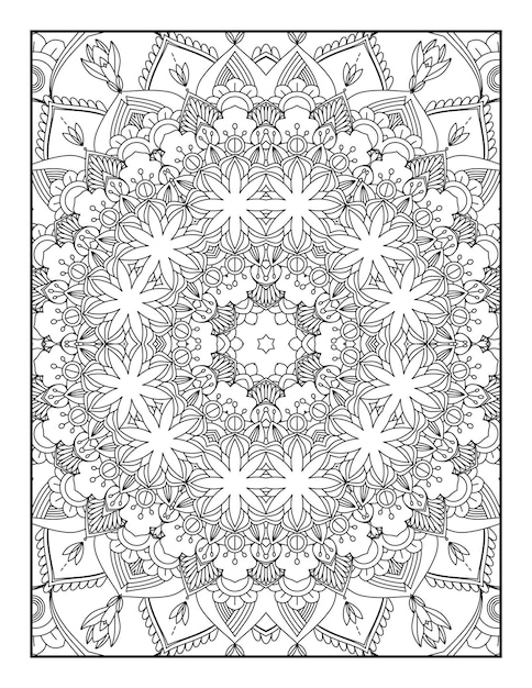 Pagina da colorare per adulti. mandala da colorare. pagina da colorare