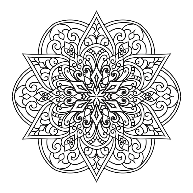 Страница раскраски для взрослых Mandala.Hand drawn illustration.ornament design for coloring page