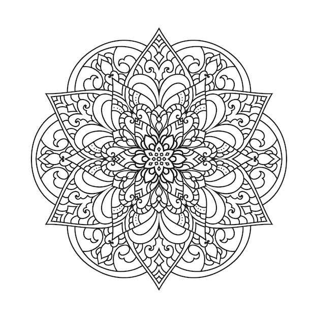 Страница раскраски для взрослых Mandala.Hand drawn illustration.ornament design for coloring page