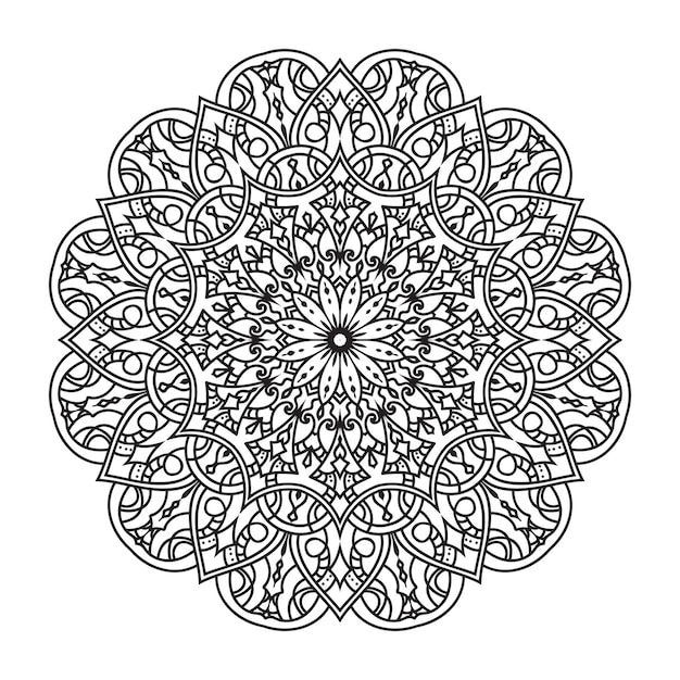 성인 색칠 페이지 Mandala. 색칠하기 책 페이지 템플릿