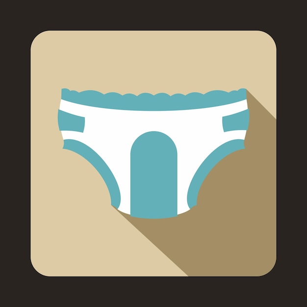 Adult diapers icon in flat style with long shadow Medicine and care symbol