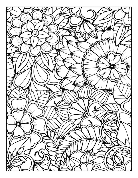 Adult floral coloring pages