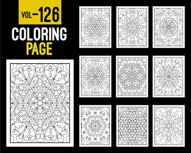 Adult Mandala Coloring Book Oriental pattern vector illustration Islam Arabic Indian turkish