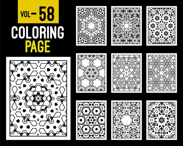 Adult Mandala Coloring Book Oriental pattern vector illustration Islam Arabic Indian turkish