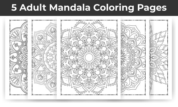 Adult Mandala Coloring Page Bundle for KDP Interior.
Adult Mandala Coloring page interior Bundle.