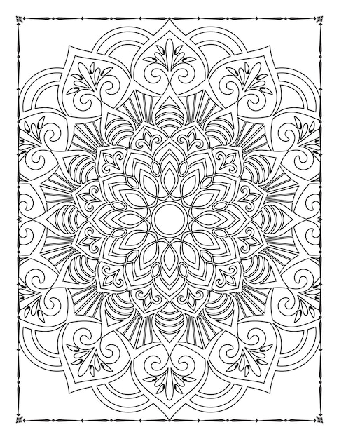 Adulto mandala da colorare pagina kdp interni. mandala da colorare. pagina da colorare per adulti.