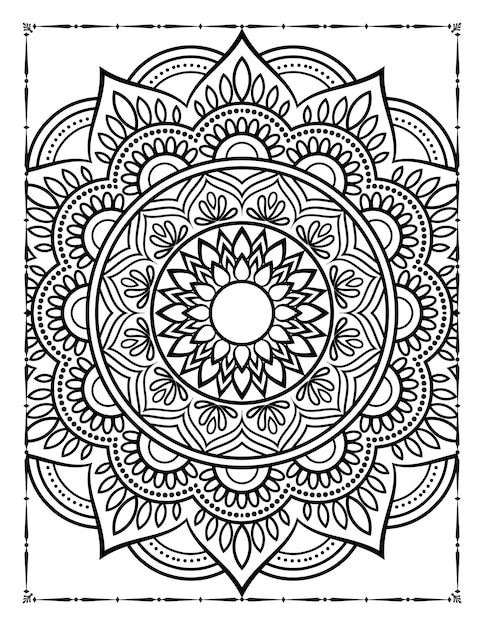 Adulto mandala da colorare pagina kdp interni. mandala da colorare. pagina da colorare per adulti.