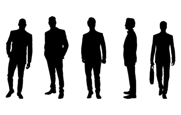 Vector adult people silhouettes business