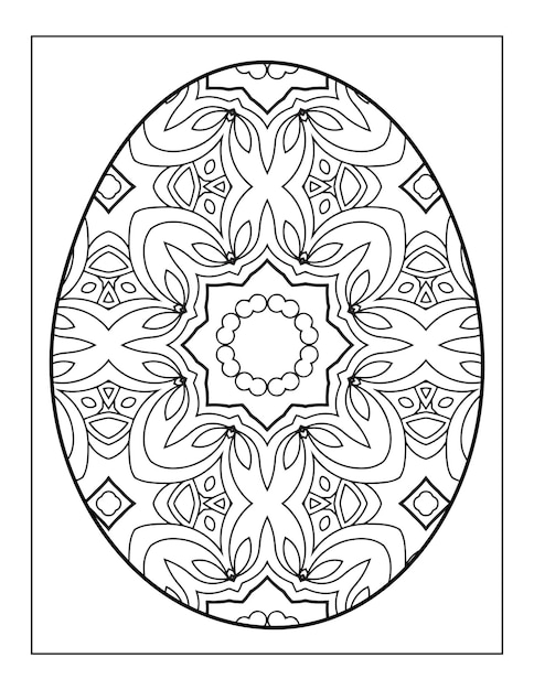 Adults Easter Egg with Flower Pattern coloring page for adults