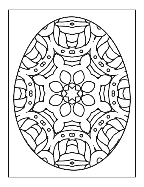 Adults Easter Egg with Flower Pattern coloring page