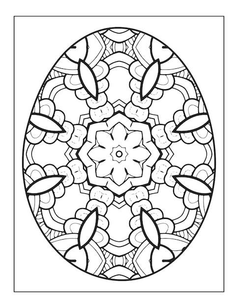 Adults Easter Egg with Flower Pattern coloring page