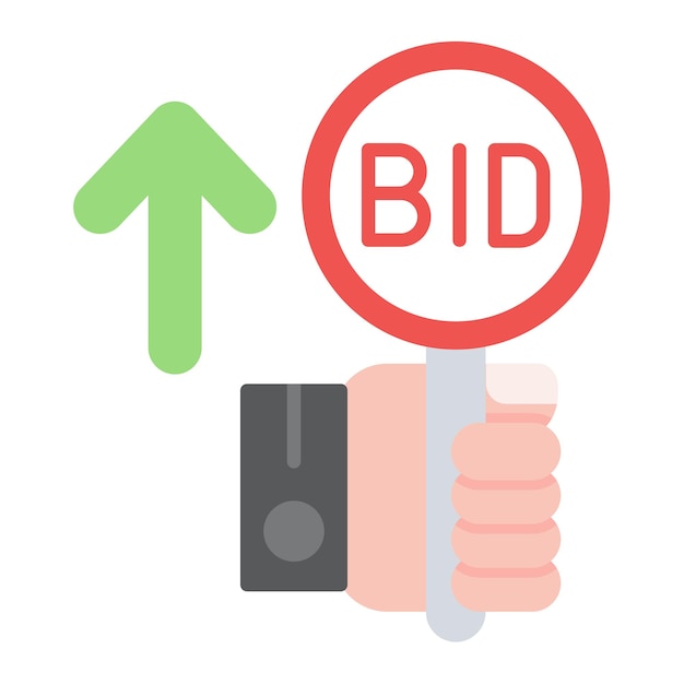 Vector advance bid flat illustration