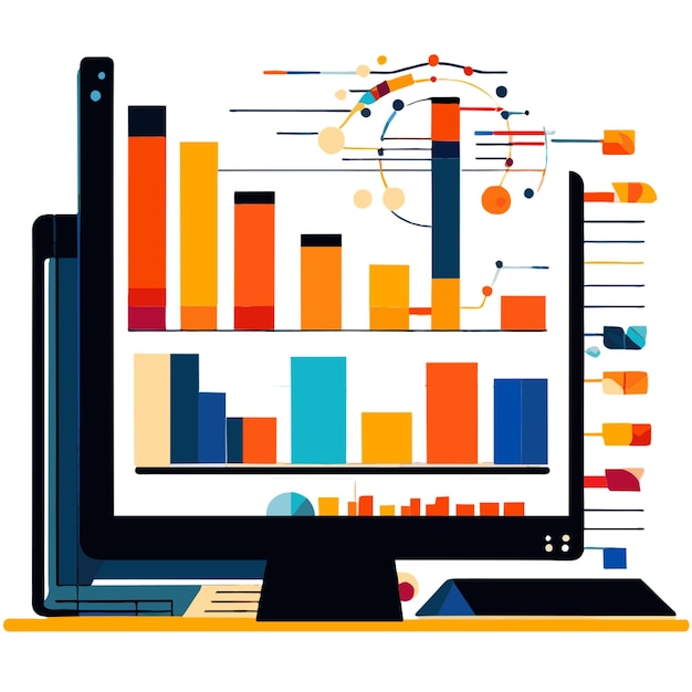 Advanced data visualization features vector illustration flat 2 ...