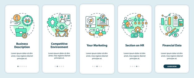 advantages of business planning onboarding mobile app screen