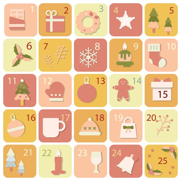 Advent calendar in boho style and colors