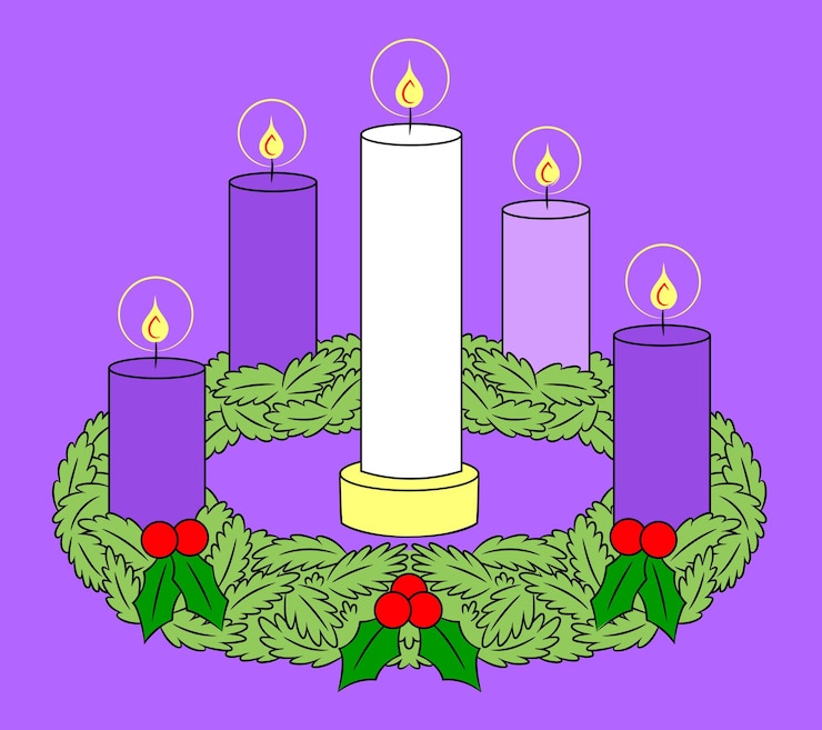 Vector advent crown line art vector illustration