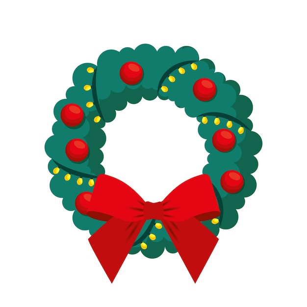 Advent wreath with balls and bow .vector illustration