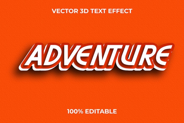 Vector adventure 3d bewerkbaar teksteffectontwerp