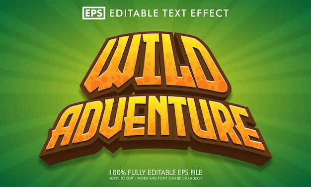 Vector adventure 3d editable text effect