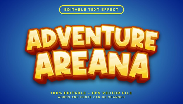 Adventure arena 3d text effect and editable text effect