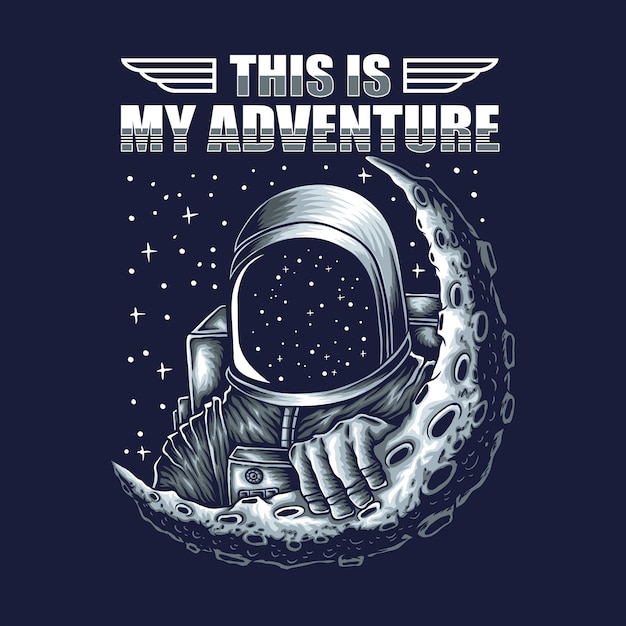 Vector adventure astronaut illustration