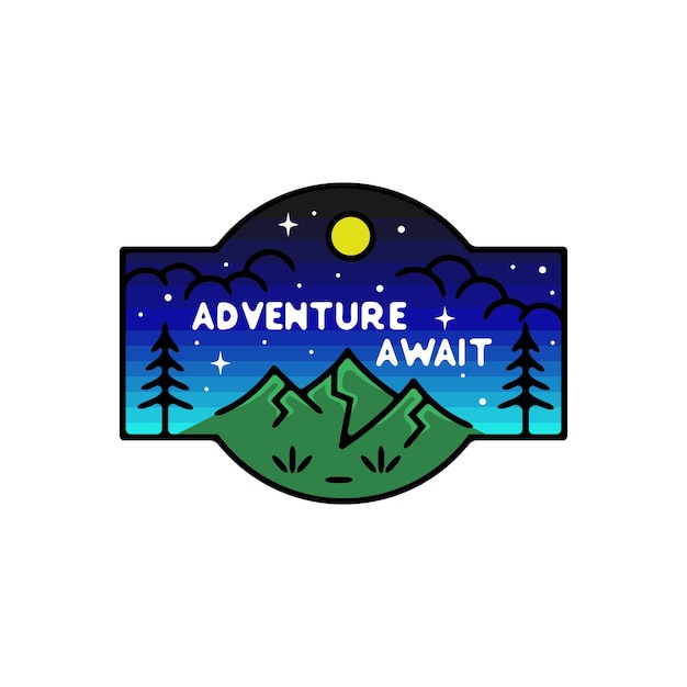 Adventure await in the night monoline badge