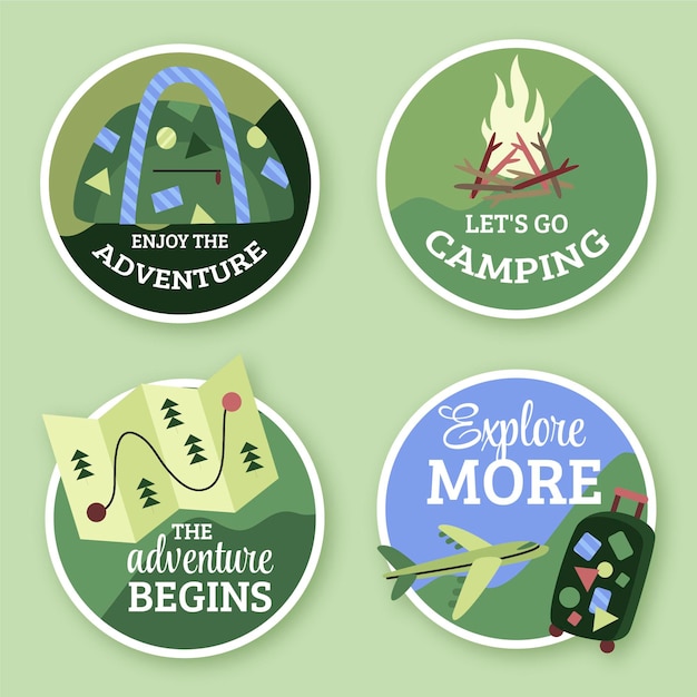 Collezione di badge avventura adventure