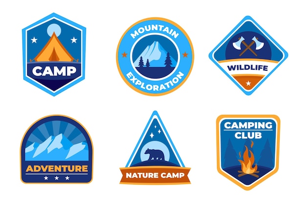 Collezione di badge avventura adventure