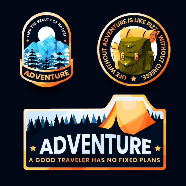 Vector adventure badges collection