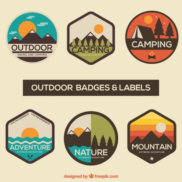 Vector adventure badges en labels in te pakken