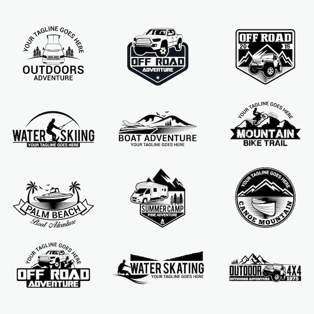 Vector adventure badges and logo