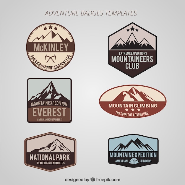 Adventure badges set