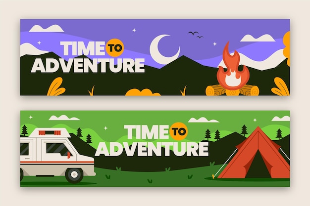 Vector adventure banners set