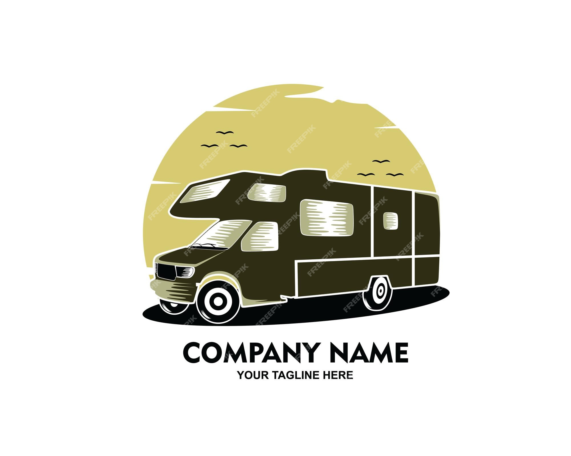 Premium Vector | Adventure camper car logo design vector