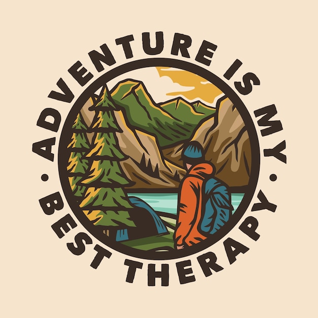 Vector adventure camping badge logo