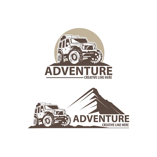 Adventure car logo set