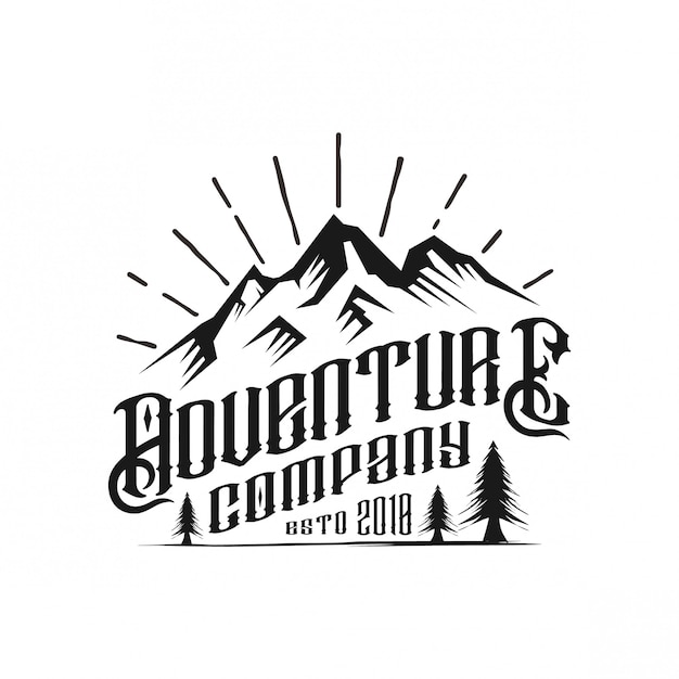 Vector adventure company vintage logo design