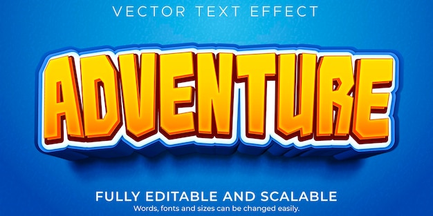 Adventure editable text effect, kids and cartoon text style