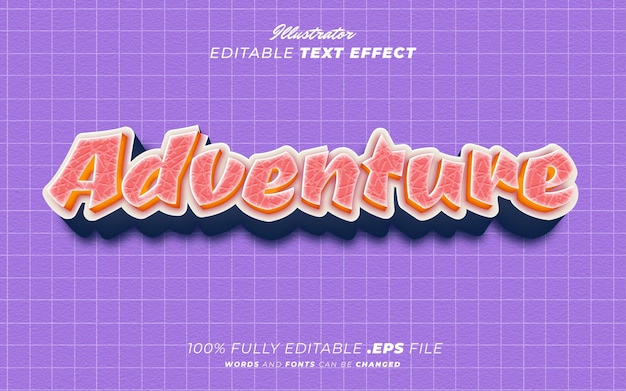 Adventure editable text effect