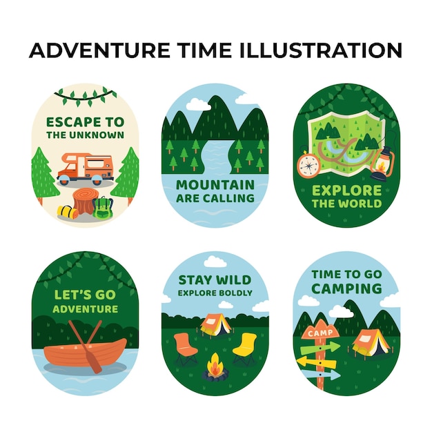 Adventure Equipment With Text Illustration Pack