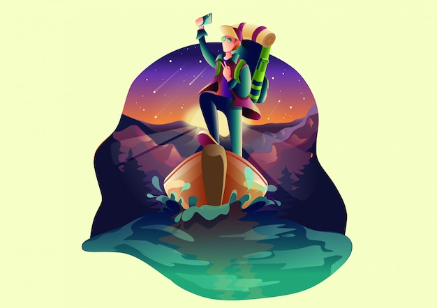 Vector adventure flat vector illustration.