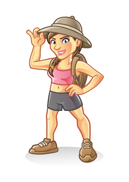 Adventure girl mascot design