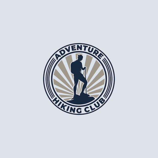 Vector adventure hiking club logo design inspiration