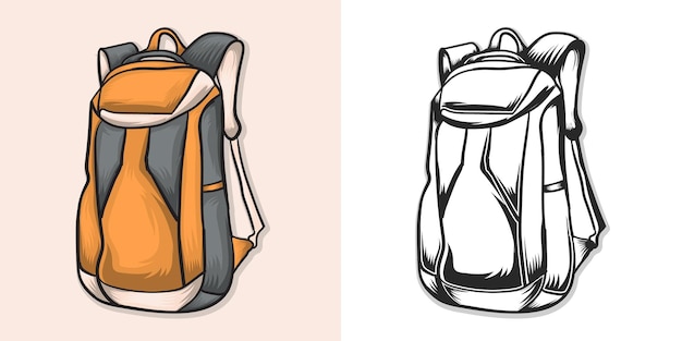 Adventure hiking school bag vector design