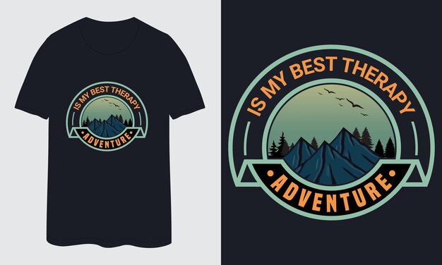 벡터 모험은 나의 최고의 치료법 창의적인 티셔츠 디자인 2