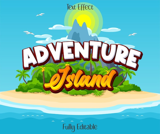 Adventure island text effect fully editable