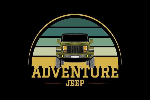 Adventure jeep retro design landscape